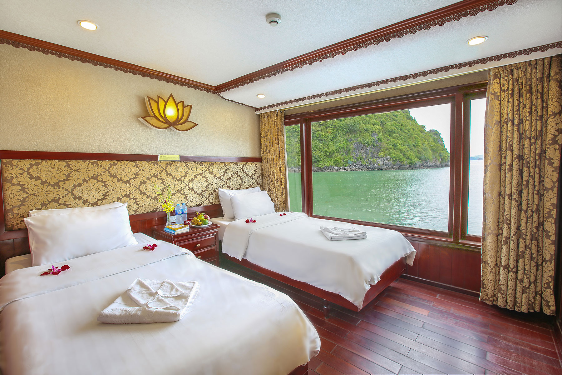 Luxury cruise double cabin interior