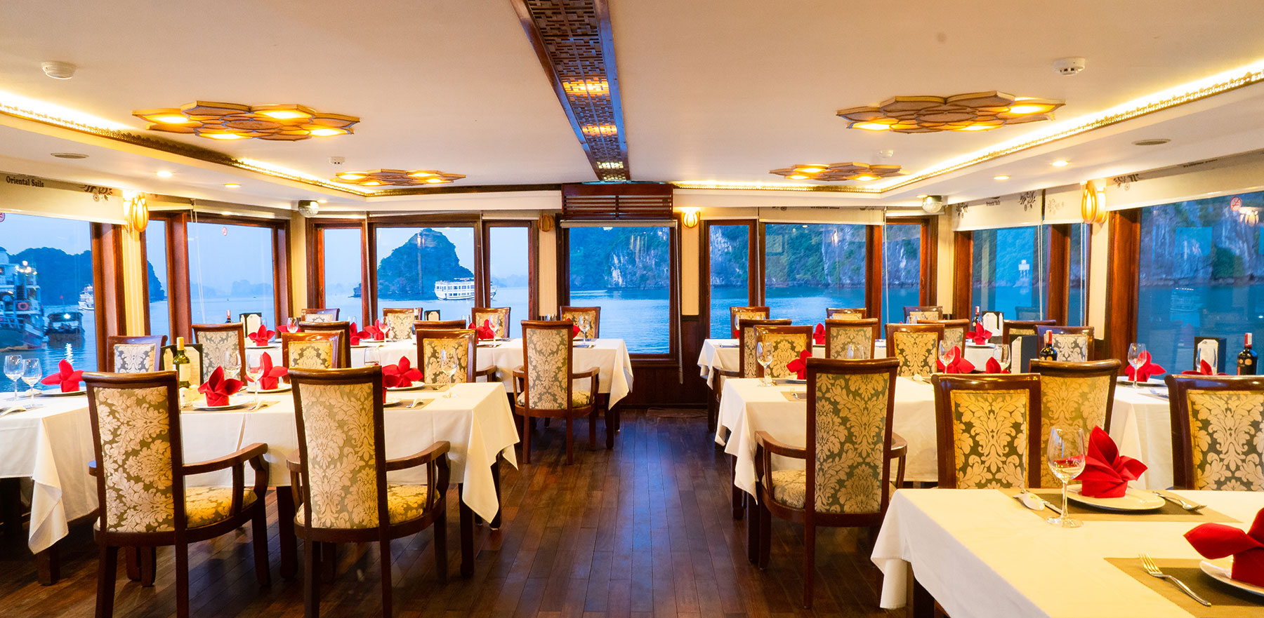 Dining area on Calypso cruise